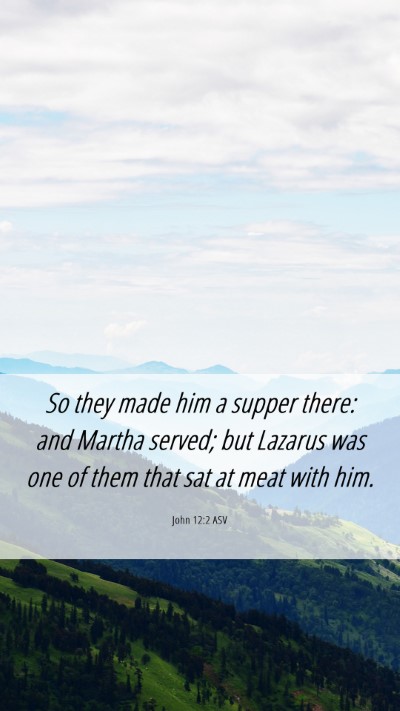 Picture 06 - John 12:2 ASV Mobile Phone Wallpaper - So they made him a supper there: and Martha - Mobile Bible Verse Wallpaper