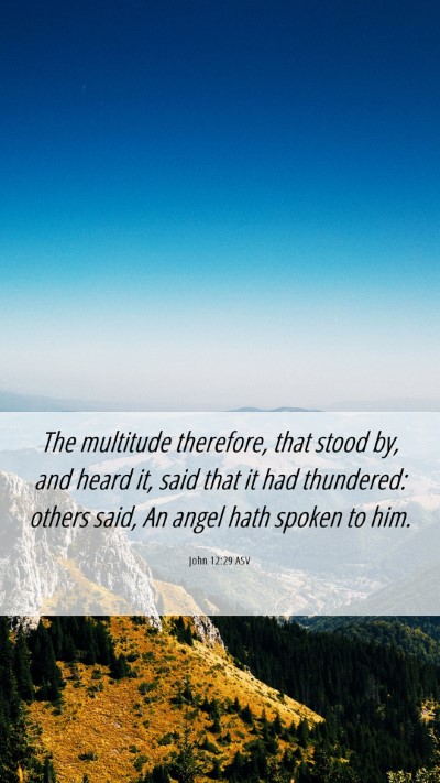 Picture 06 - John 12:29 ASV Mobile Phone Wallpaper - The multitude therefore, that stood by, and heard - Mobile Bible Verse Wallpaper