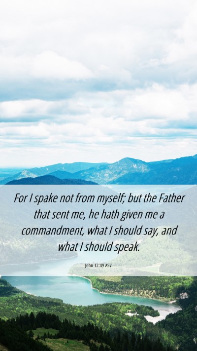 Picture 06 - John 12:49 ASV Mobile Phone Wallpaper - For I spake not from myself; but the Father that - Mobile Bible Verse Wallpaper