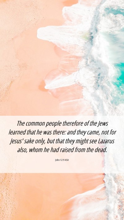 Picture 06 - John 12:9 ASV Mobile Phone Wallpaper - The common people therefore of the Jews learned - Mobile Bible Verse Wallpaper
