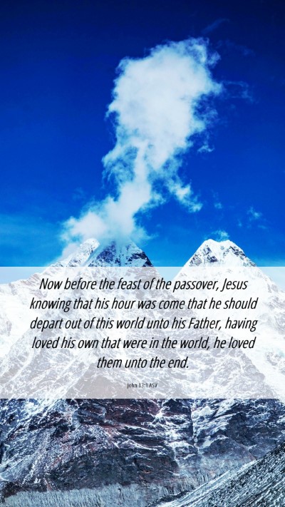 Picture 06 - John 13:1 ASV Mobile Phone Wallpaper - Now before the feast of the passover, Jesus - Mobile Bible Verse Wallpaper
