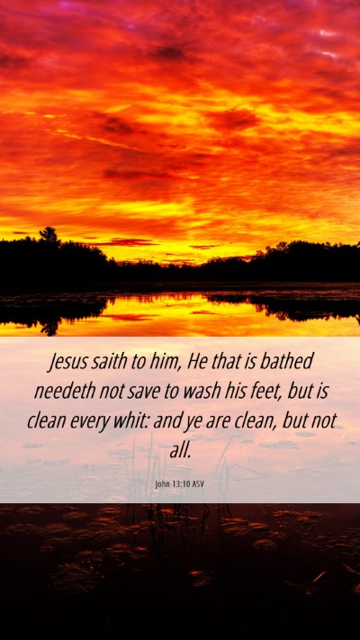 Picture 06 - John 13:10 ASV Mobile Phone Wallpaper - Jesus saith to him, He that is bathed needeth not - Mobile Bible Verse Wallpaper