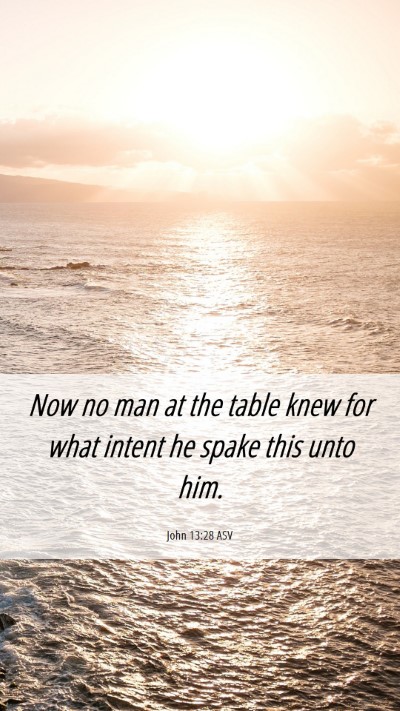 Picture 06 - John 13:28 ASV Mobile Phone Wallpaper - Now no man at the table knew for what intent he - Mobile Bible Verse Wallpaper