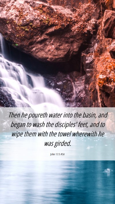 Picture 06 - John 13:5 ASV Mobile Phone Wallpaper - Then he poureth water into the basin, and began - Mobile Bible Verse Wallpaper