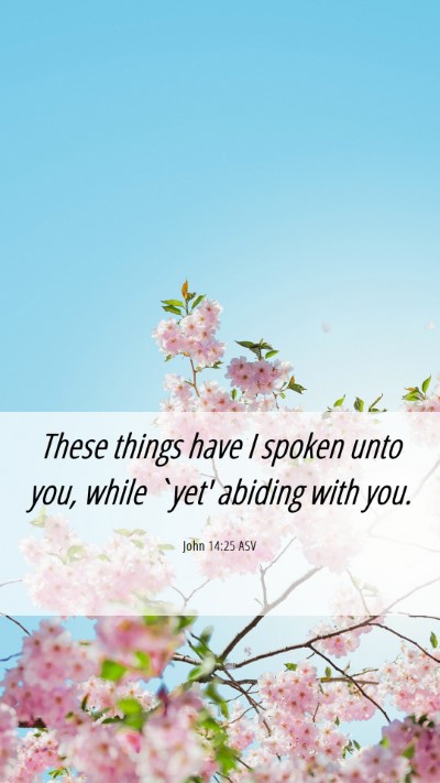 Picture 06 - John 14:25 ASV Mobile Phone Wallpaper - These things have I spoken unto you, while `yet' - Mobile Bible Verse Wallpaper