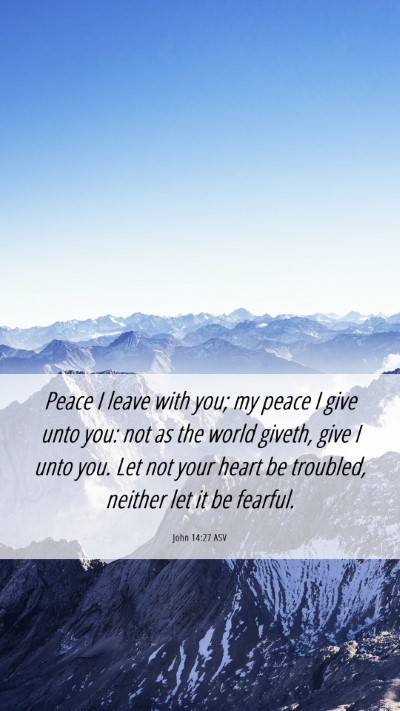 Picture 06 - John 14:27 ASV Mobile Phone Wallpaper - Peace I leave with you; my peace I give unto you: - Mobile Bible Verse Wallpaper