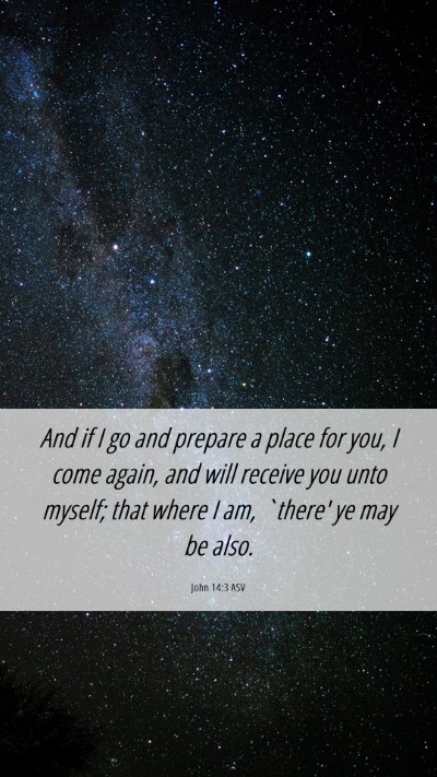 Picture 06 - John 14:3 ASV Mobile Phone Wallpaper - And if I go and prepare a place for you, I come - Mobile Bible Verse Wallpaper