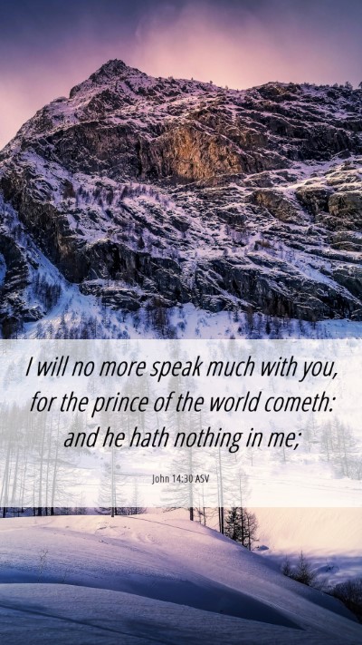 Picture 06 - John 14:30 ASV Mobile Phone Wallpaper - I will no more speak much with you, for the - Mobile Bible Verse Wallpaper