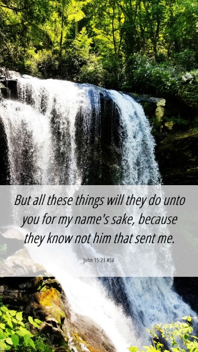 Picture 06 - John 15:21 ASV Mobile Phone Wallpaper - But all these things will they do unto you for my - Mobile Bible Verse Wallpaper