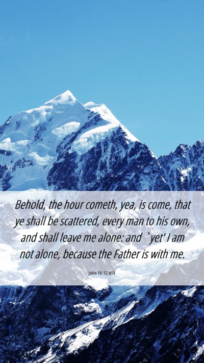 Picture 06 - John 16:32 ASV Mobile Phone Wallpaper - Behold, the hour cometh, yea, is come, that ye - Mobile Bible Verse Wallpaper
