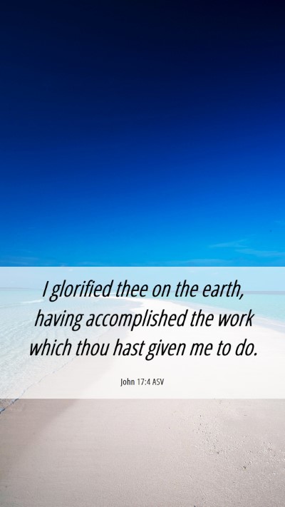 Picture 06 - John 17:4 ASV Mobile Phone Wallpaper - I glorified thee on the earth, having - Mobile Bible Verse Wallpaper