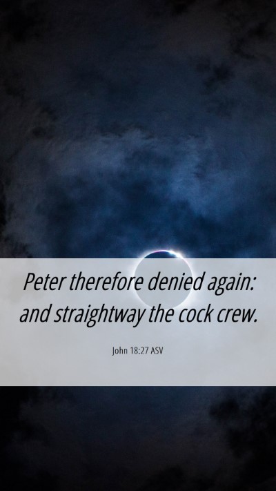 Picture 06 - John 18:27 ASV Mobile Phone Wallpaper - Peter therefore denied again: and straightway the - Mobile Bible Verse Wallpaper