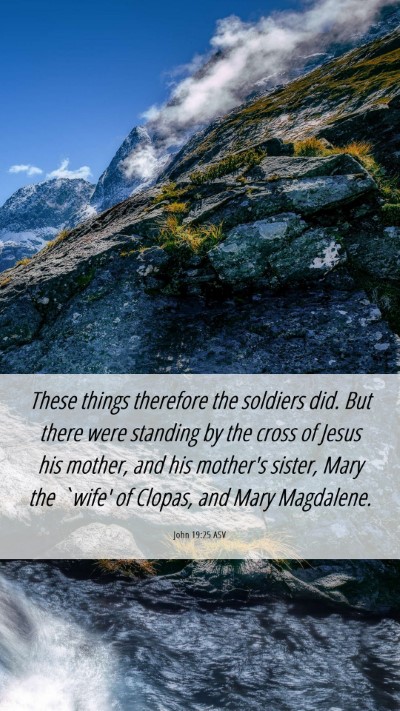 Picture 06 - John 19:25 ASV Mobile Phone Wallpaper - These things therefore the soldiers did. But - Mobile Bible Verse Wallpaper