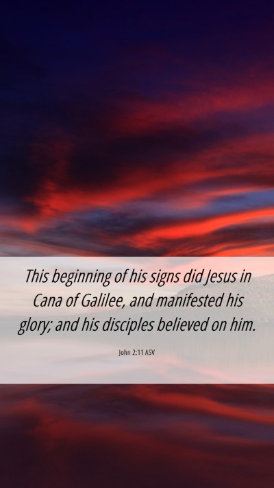 Picture 06 - John 2:11 ASV Mobile Phone Wallpaper - This beginning of his signs did Jesus in Cana of - Mobile Bible Verse Wallpaper