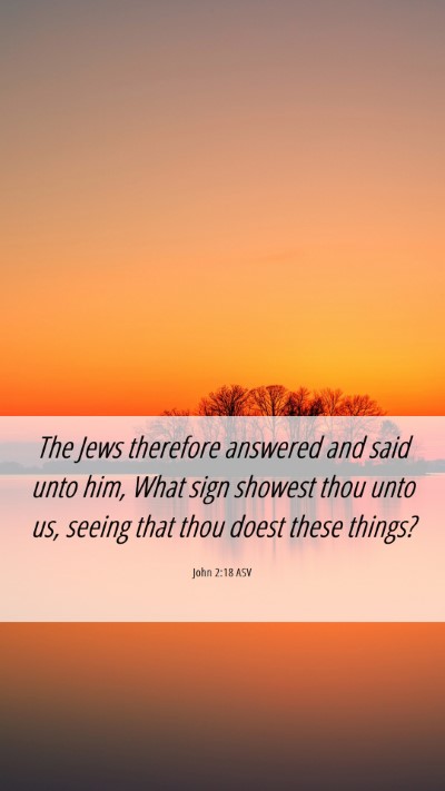 Picture 06 - John 2:18 ASV Mobile Phone Wallpaper - The Jews therefore answered and said unto him, - Mobile Bible Verse Wallpaper