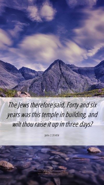 Picture 06 - John 2:20 ASV Mobile Phone Wallpaper - The Jews therefore said, Forty and six years was - Mobile Bible Verse Wallpaper