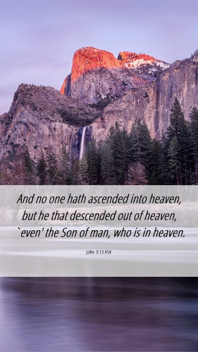 Picture 06 - John 3:13 ASV Mobile Phone Wallpaper - And no one hath ascended into heaven, but he that - Mobile Bible Verse Wallpaper