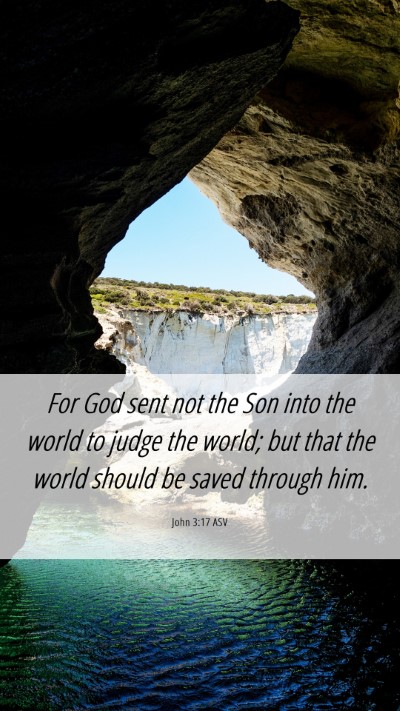 Picture 06 - John 3:17 ASV Mobile Phone Wallpaper - For God sent not the Son into the world to judge - Mobile Bible Verse Wallpaper