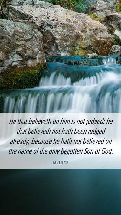 Picture 06 - John 3:18 ASV Mobile Phone Wallpaper - He that believeth on him is not judged: he that - Mobile Bible Verse Wallpaper