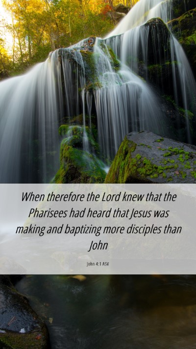 Picture 06 - John 4:1 ASV Mobile Phone Wallpaper - When therefore the Lord knew that the Pharisees - Mobile Bible Verse Wallpaper
