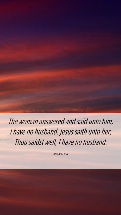 Picture 06 - John 4:17 ASV Mobile Phone Wallpaper - The woman answered and said unto him, I have no - Mobile Bible Verse Wallpaper