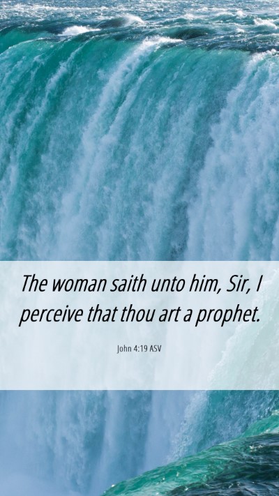 Picture 06 - John 4:19 ASV Mobile Phone Wallpaper - The woman saith unto him, Sir, I perceive that - Mobile Bible Verse Wallpaper