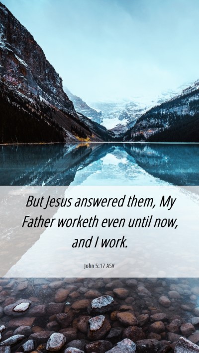 Picture 06 - John 5:17 ASV Mobile Phone Wallpaper - But Jesus answered them, My Father worketh even - Mobile Bible Verse Wallpaper