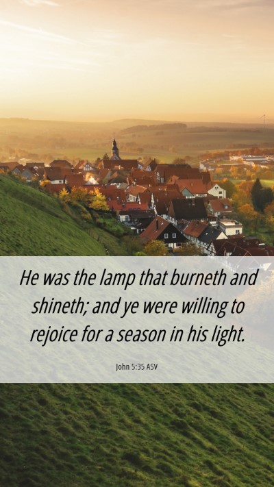 Picture 06 - John 5:35 ASV Mobile Phone Wallpaper - He was the lamp that burneth and shineth; and ye - Mobile Bible Verse Wallpaper