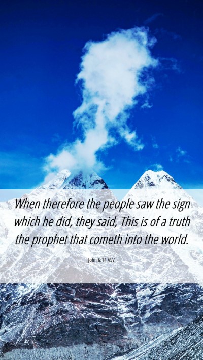 Picture 06 - John 6:14 ASV Mobile Phone Wallpaper - When therefore the people saw the sign which he - Mobile Bible Verse Wallpaper
