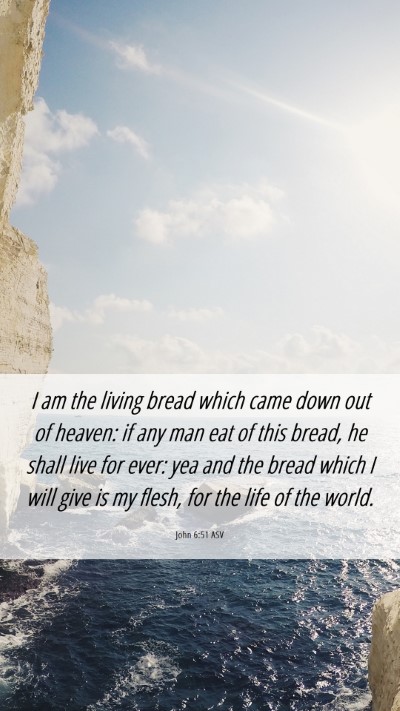 Picture 06 - John 6:51 ASV Mobile Phone Wallpaper - I am the living bread which came down out of - Mobile Bible Verse Wallpaper