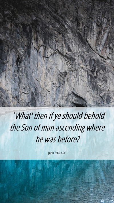Picture 06 - John 6:62 ASV Mobile Phone Wallpaper - `What' then if ye should behold the Son of man - Mobile Bible Verse Wallpaper