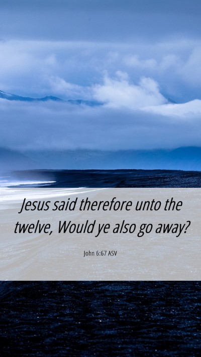 Picture 06 - John 6:67 ASV Mobile Phone Wallpaper - Jesus said therefore unto the twelve, Would ye - Mobile Bible Verse Wallpaper