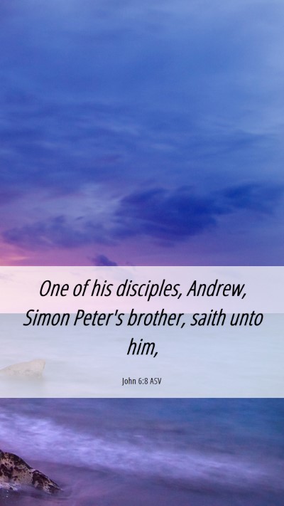 Picture 06 - John 6:8 ASV Mobile Phone Wallpaper - One of his disciples, Andrew, Simon Peter's - Mobile Bible Verse Wallpaper