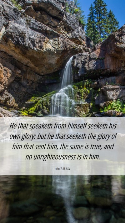 Picture 06 - John 7:18 ASV Mobile Phone Wallpaper - He that speaketh from himself seeketh his own - Mobile Bible Verse Wallpaper