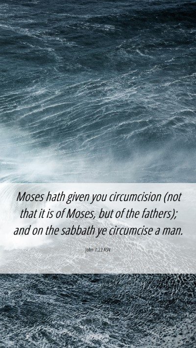 Picture 06 - John 7:22 ASV Mobile Phone Wallpaper - Moses hath given you circumcision (not that it is - Mobile Bible Verse Wallpaper