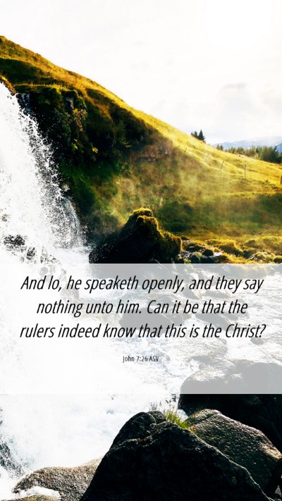 Picture 06 - John 7:26 ASV Mobile Phone Wallpaper - And lo, he speaketh openly, and they say nothing - Mobile Bible Verse Wallpaper