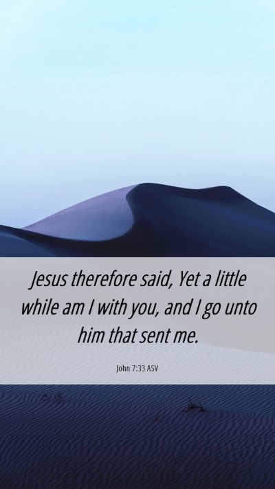 Picture 06 - John 7:33 ASV Mobile Phone Wallpaper - Jesus therefore said, Yet a little while am I - Mobile Bible Verse Wallpaper