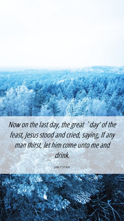 Picture 06 - John 7:37 ASV Mobile Phone Wallpaper - Now on the last day, the great `day' of the - Mobile Bible Verse Wallpaper