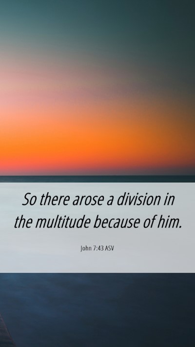 Picture 06 - John 7:43 ASV Mobile Phone Wallpaper - So there arose a division in the multitude - Mobile Bible Verse Wallpaper