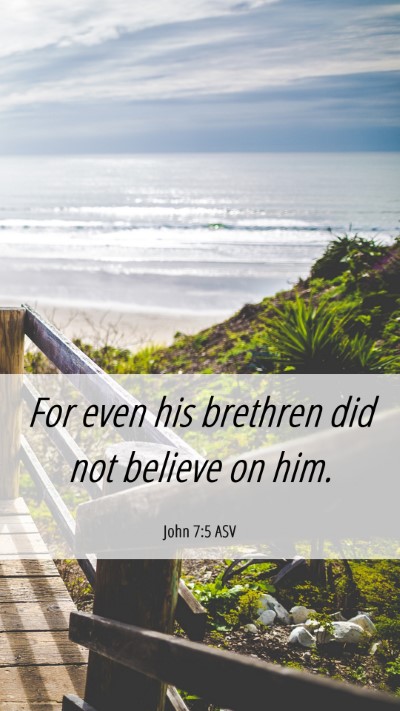 Picture 06 - John 7:5 ASV Mobile Phone Wallpaper - For even his brethren did not believe on - Mobile Bible Verse Wallpaper
