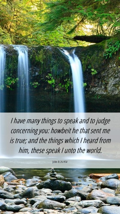Picture 06 - John 8:26 ASV Mobile Phone Wallpaper - I have many things to speak and to judge - Mobile Bible Verse Wallpaper