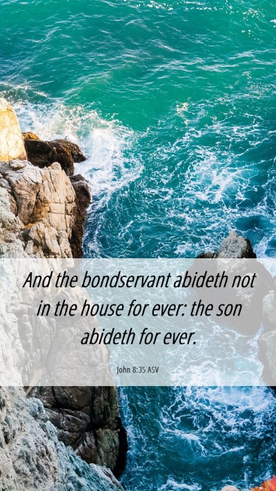 Picture 06 - John 8:35 ASV Mobile Phone Wallpaper - And the bondservant abideth not in the house for - Mobile Bible Verse Wallpaper