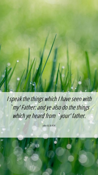 Picture 06 - John 8:38 ASV Mobile Phone Wallpaper - I speak the things which I have seen with `my' - Mobile Bible Verse Wallpaper