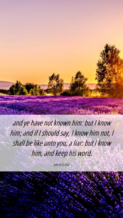 Picture 06 - John 8:55 ASV Mobile Phone Wallpaper - and ye have not known him: but I know him; and if - Mobile Bible Verse Wallpaper