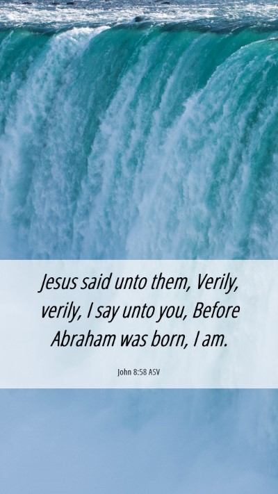 Picture 06 - John 8:58 ASV Mobile Phone Wallpaper - Jesus said unto them, Verily, verily, I say unto - Mobile Bible Verse Wallpaper