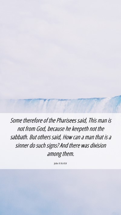 Picture 06 - John 9:16 ASV Mobile Phone Wallpaper - Some therefore of the Pharisees said, This man is - Mobile Bible Verse Wallpaper