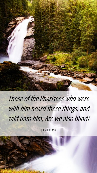 Picture 06 - John 9:40 ASV Mobile Phone Wallpaper - Those of the Pharisees who were with him heard - Mobile Bible Verse Wallpaper