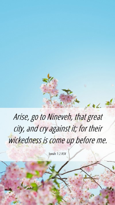 Picture 06 - Jonah 1:2 ASV Mobile Phone Wallpaper - Arise, go to Nineveh, that great city, and cry - Mobile Bible Verse Wallpaper