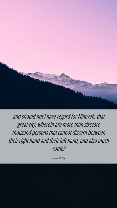 Picture 06 - Jonah 4:11 ASV Mobile Phone Wallpaper - and should not I have regard for Nineveh, that - Mobile Bible Verse Wallpaper