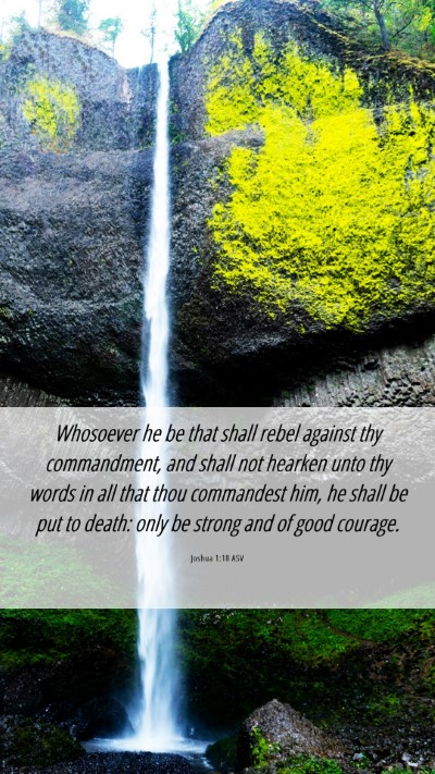 Picture 06 - Joshua 1:18 ASV Mobile Phone Wallpaper - Whosoever he be that shall rebel against thy - Mobile Bible Verse Wallpaper